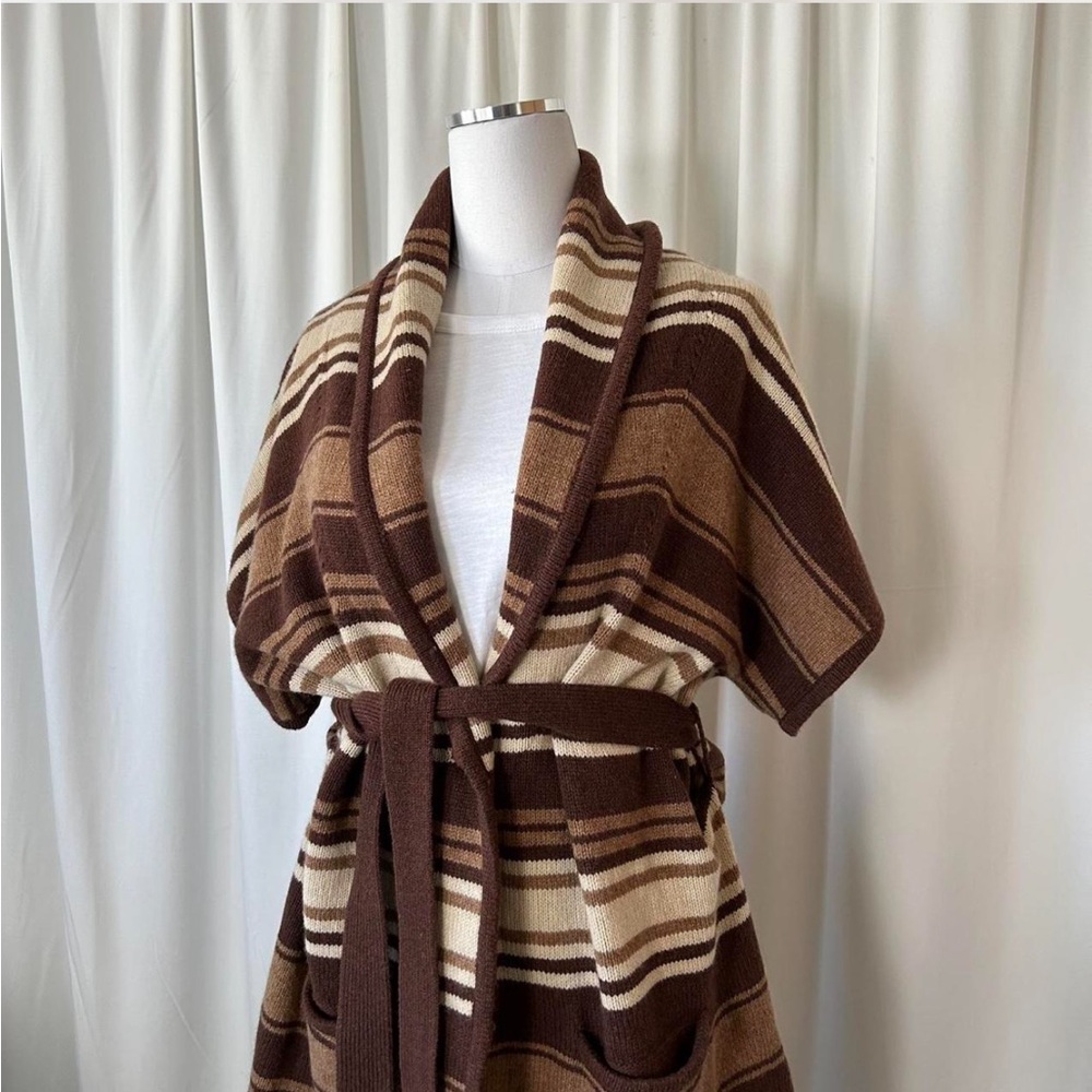 Eddie Bauer cardigan belted, short-sleeve with a shawl collar wool blend -XL/XXL - Picture 5 of 8